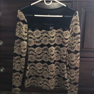 Venus gold and black blouse
